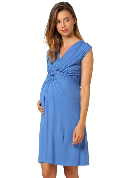 Seraphine Turquoise Blue Maternity & Nursing Dress