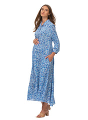 Amelie Maternty Dress - Blue Meadow - Mums and Bumps