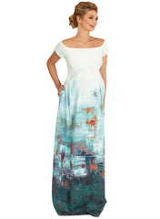 Aria Maternity Gown - Aquatic Ombre - Mums and Bumps