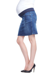 Band Denim Maternity Skirt - Mums and Bumps