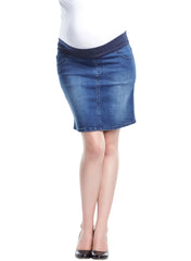 Band Denim Maternity Skirt - Mums and Bumps