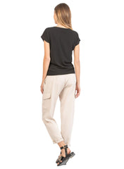 Cargo Maternity Trousers in Tencel - Beige - Mums and Bumps