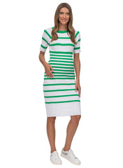 Emanuelle Maternity Dress - Green/White - Mums and Bumps