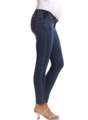Esme Skinny Crop Maternity ِJeans - Mid Blue - Mums and Bumps