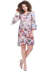 Harper Bell Sleeve Maternity Dress - Pink Floral - Mums and Bumps