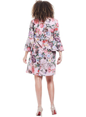Harper Bell Sleeve Maternity Dress - Pink Floral - Mums and Bumps