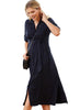 Kelsy Maternity Dress with Tencel - Navy - Mums and Bumps