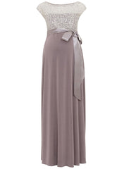 Mia Maternity Gown - Dusky Truffle - Mums and Bumps