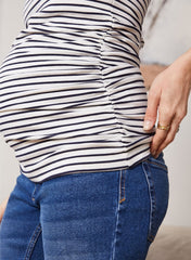 The Maternity Cap Scoop Top - Navy Striped - Mums and Bumps