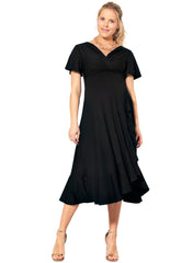 Waterfall Maternity Midi Dress - Black - Mums and Bumps