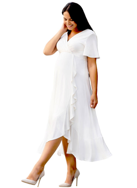 Waterfall Maternity Midi Dress
