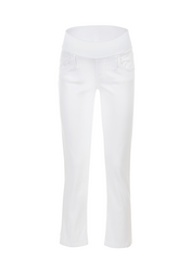 Maternity Capri Pants in Stretch Cotton - White