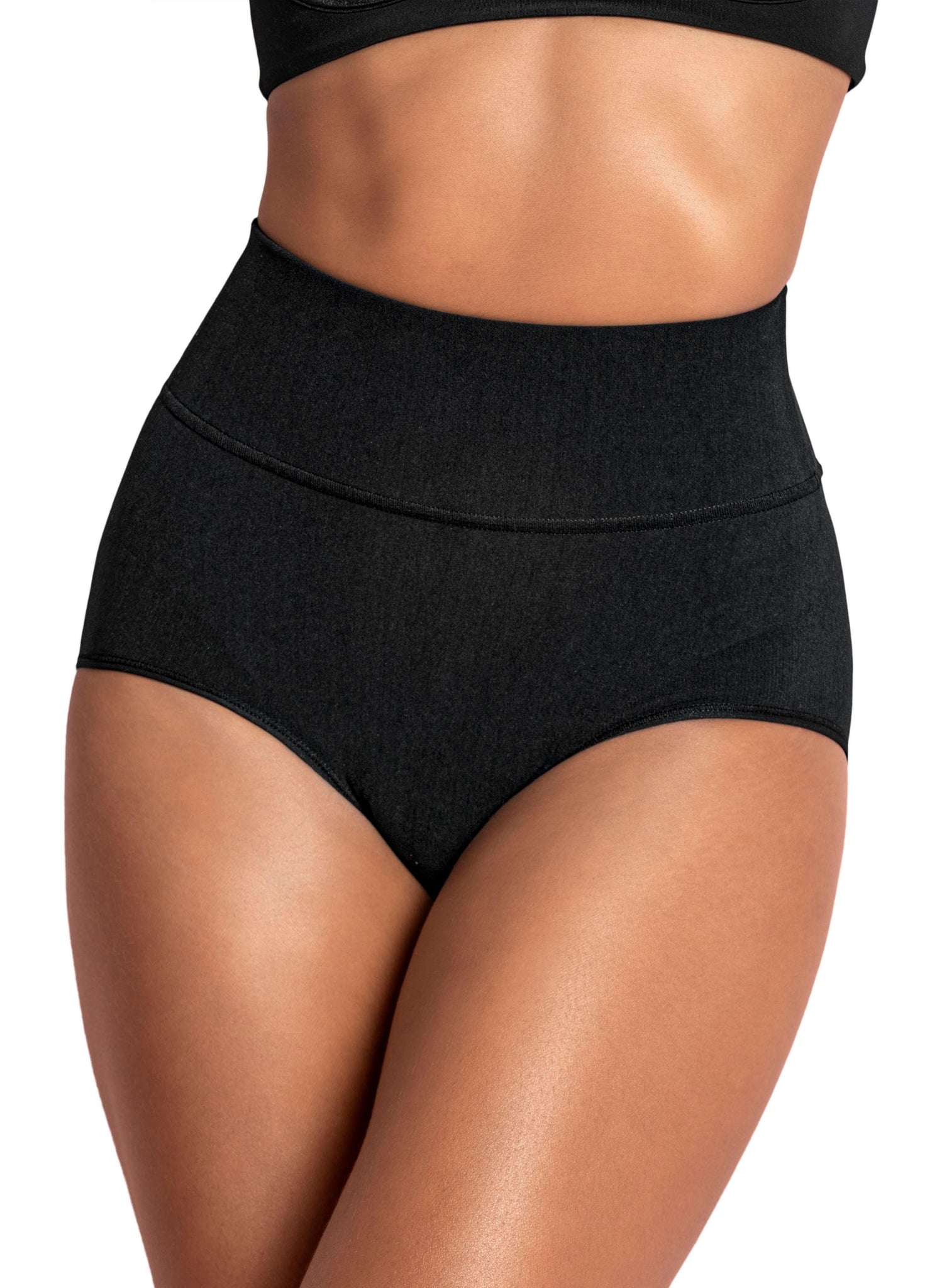 High-Waisted Classic Smoothing Brief - Black
