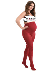 60Den Maternity Tights - Red - Mums and Bumps