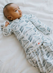 Starter Swaddle with Long Sleeves (0-3M) - Angle Stripe