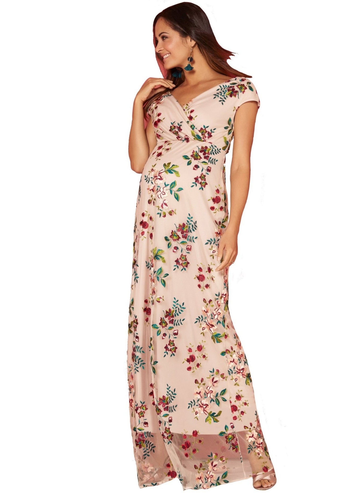 Bailey Maternity Gown - Blushing Blooms