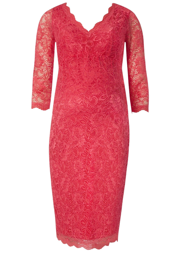 Orange lace dress clearance with sleeves