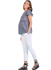 Double Layer Maternity & Nursing Top - Jeans