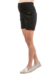 Maternity Shorts in Lightweight Cotton - Black