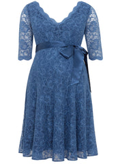 Noelle Maternity Dress  - Riviera Blue
