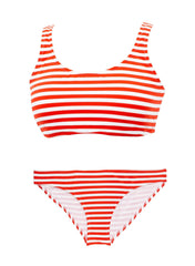 Alba Red Striped Bikini Set Maternity Swimsuit - Mums and Bumps