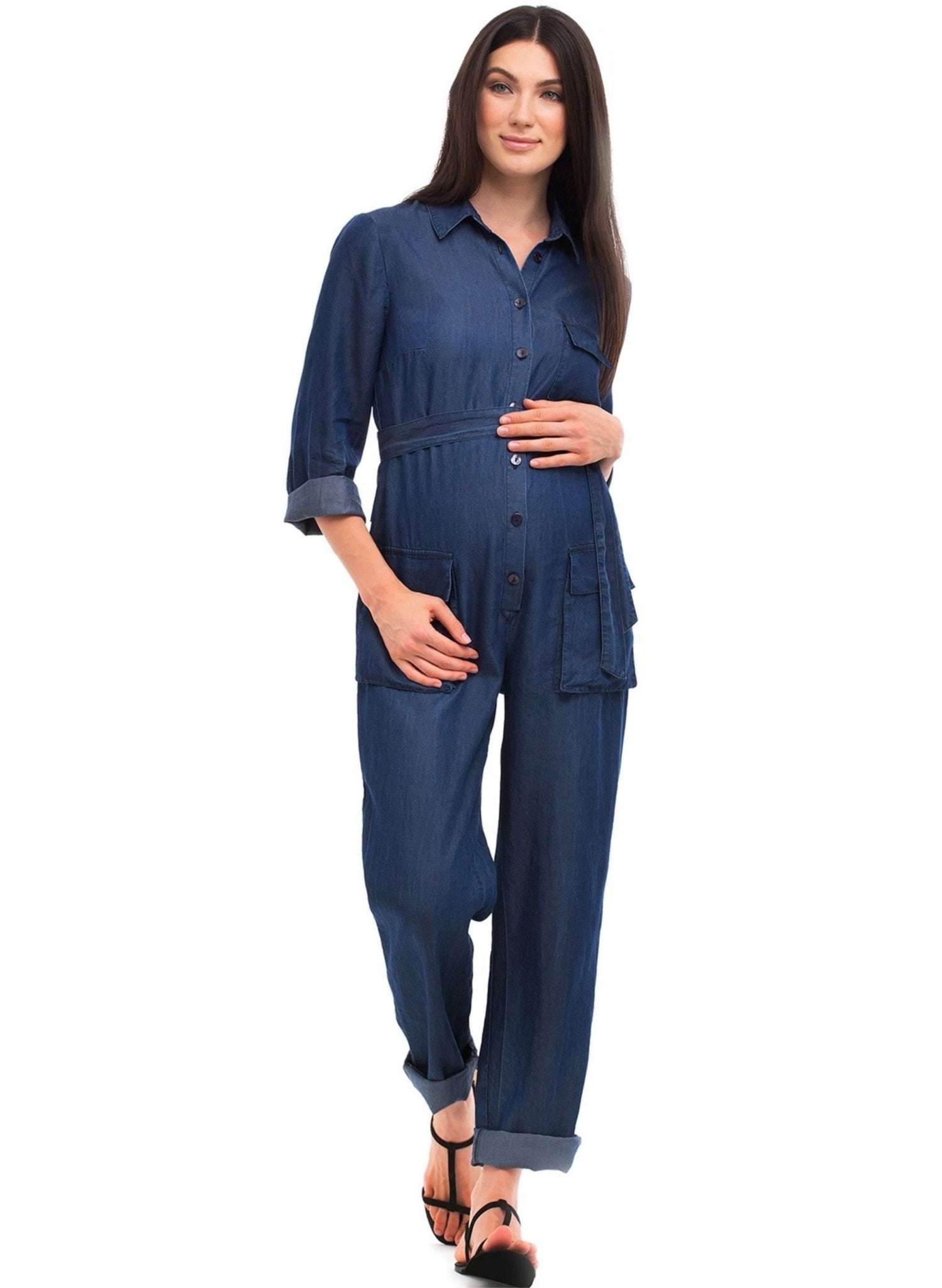 Amelia Maternity Jumpsuit - Jeans Blue - Mums and Bumps