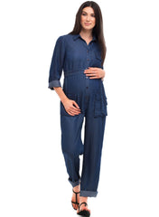 Amelia Maternity Jumpsuit - Jeans Blue - Mums and Bumps
