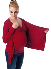Anemone Maternity & Nursing 3/4 Sleeves Top - Bordeaux - Mums and Bumps