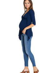 Anemone Maternity & Nursing 3/4 Sleeves Top - Moonlight Blue - Mums and Bumps