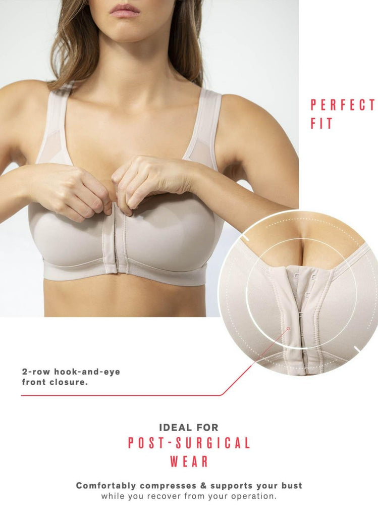 Recovery Post Surgery Bra Wireless Front Closure Back Posture Support 