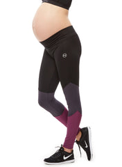 Balance Mid Waist Maternity Legging - Black/Grey/Raisin - Mums and Bumps