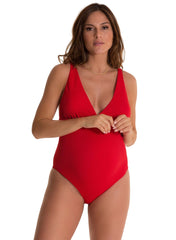 Beatriz Maternity Swimsuit - Red - Mums and Bumps