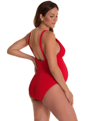 Beatriz Maternity Swimsuit - Red - Mums and Bumps