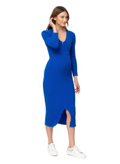 Bella Maternity Dress with 3/4 Sleeves - Electric Blue - Mums and Bumps