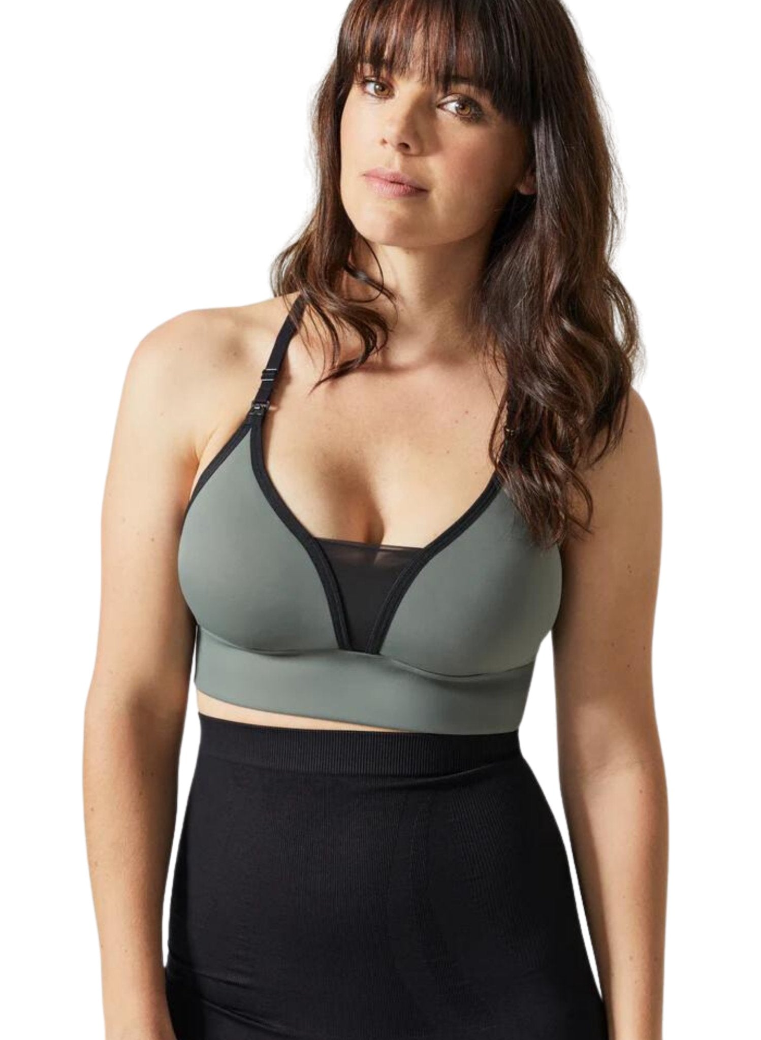 BLANQI Adjustable Racerback Nursing & Sports Bra - Olive Green - Mums and Bumps