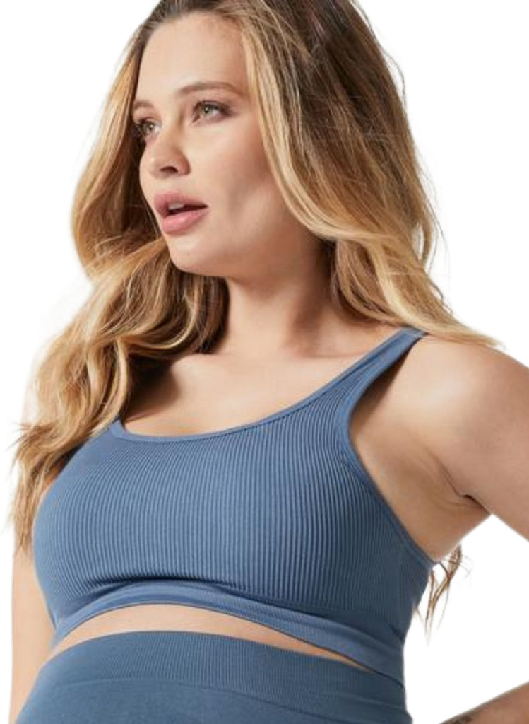 BLANQI Everyday Ribbed Seamless Bralette - Oil Blue – Mums and Bumps