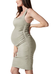 BLANQI Maternity Racerback Tank Dress - Moss - Mums and Bumps