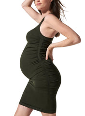 BLANQI Maternity Racerback Tank Dress - Olive - Mums and Bumps