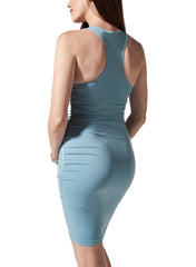 BLANQI Maternity Racerback Tank Dress - Sky Blue - Mums and Bumps