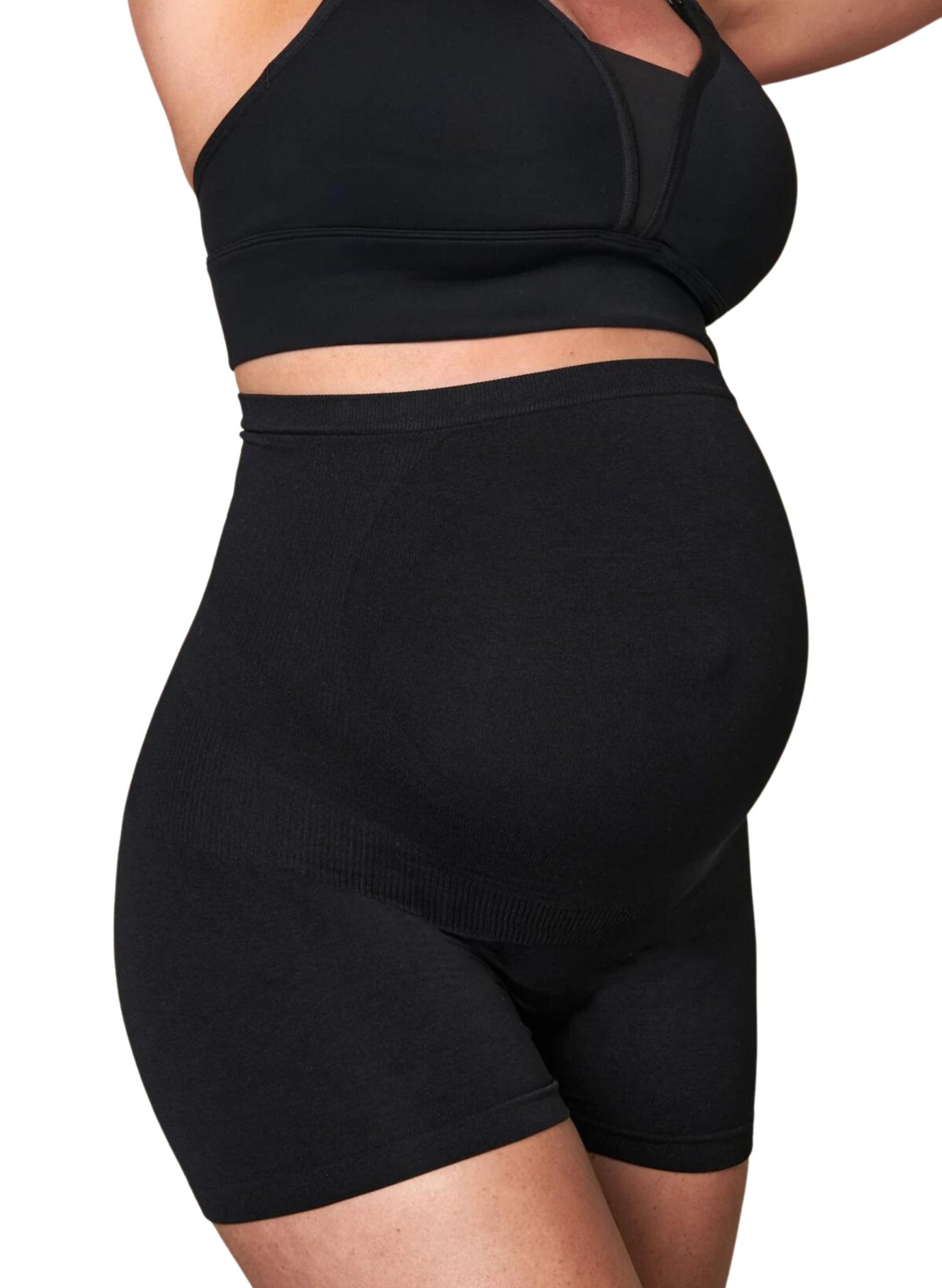 BLANQI Seamless Maternity Over Belly Support Boyshorts - Black - Mums and Bumps