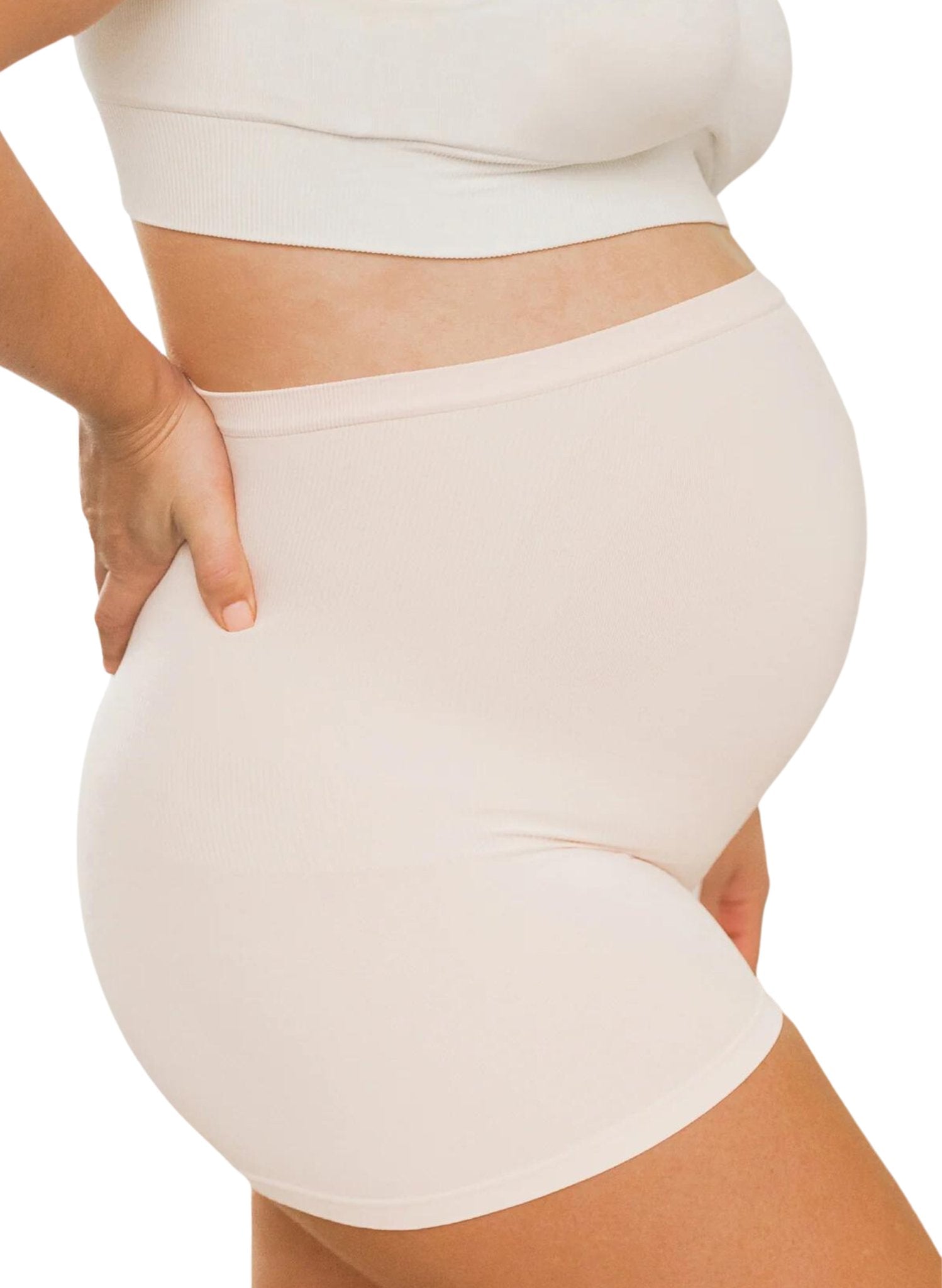 BLANQI Seamless Maternity Over Belly Support Boyshorts - Pale Peach - Mums and Bumps