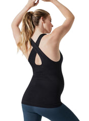 BLANQI Sport-Support Maternity Crossback Tank - Black - Mums and Bumps