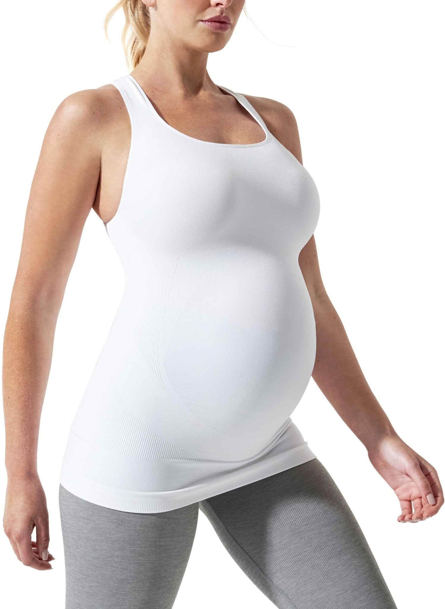 BLANQI Sport-Support Maternity Crossback Tank - White - Mums and Bumps