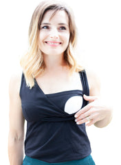 Breastfeeding Crossover Vest - Black - Mums and Bumps