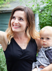 Breastfeeding Crossover Vest - Black - Mums and Bumps