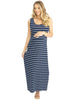 Busy Mama Nursing Maxi Dress - Navy Stripes - Mums and Bumps