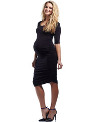 Celina 3/4 Maternity Dress - Black - Mums and Bumps