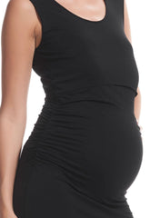 Celina Maternity & Nursing Tank Dress - Black - Mums and Bumps