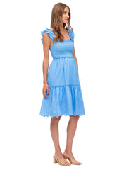 Chloe Short Maternity Dress - Blue - Mums and Bumps