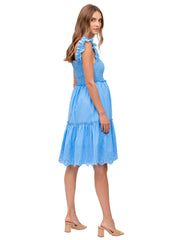 Chloe Short Maternity Dress - Blue - Mums and Bumps